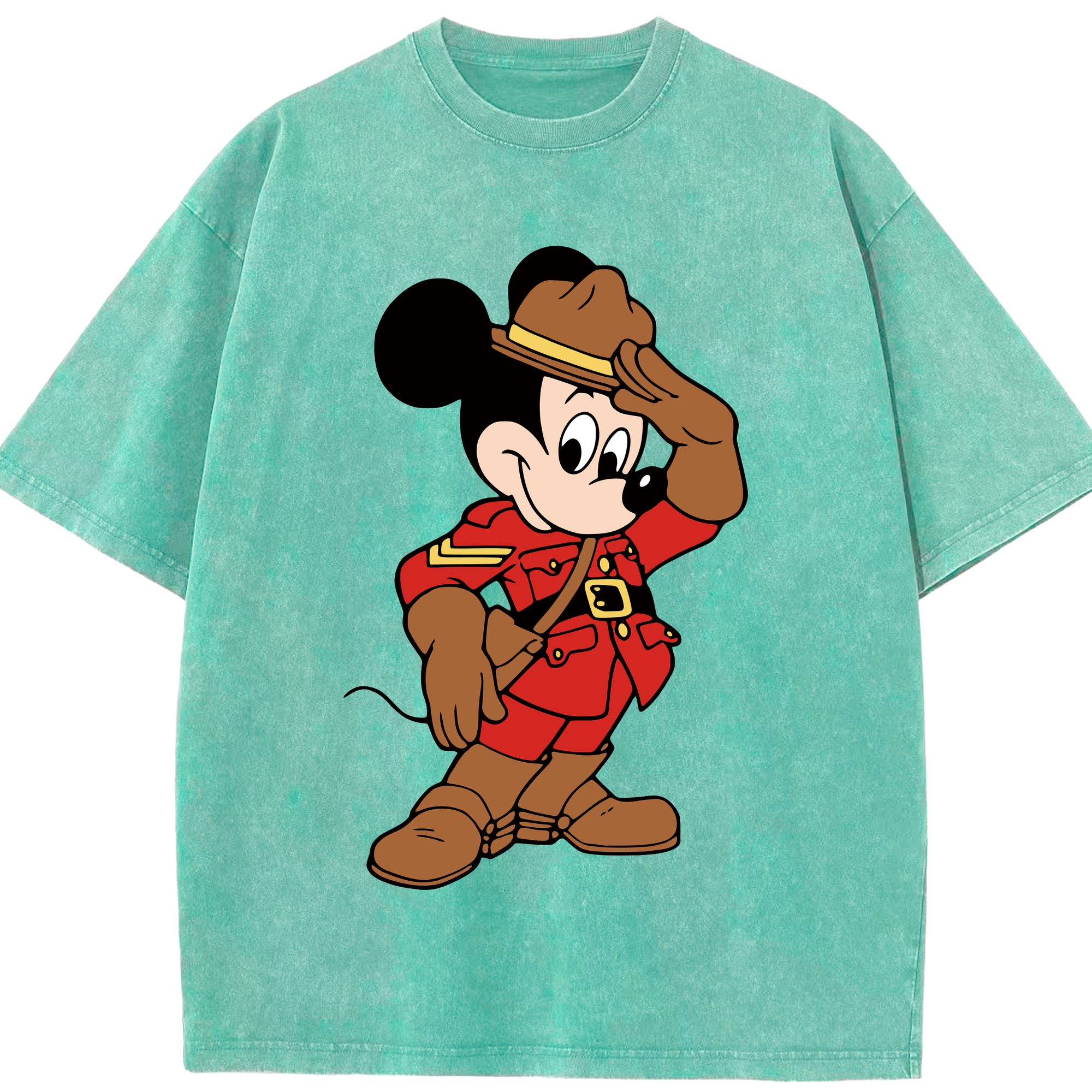 （画像用） ミッキーマウス Mickey Mouse 綿100% ヴィンテージ風 半袖Tシャツ（フロントプリント）